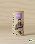 Bio Chai-Gewürztee „Denk Pause“ von TeeFritz – aromatische Mischung mit Pfeffer und Tonka in Pappdose mit Korkdeckel